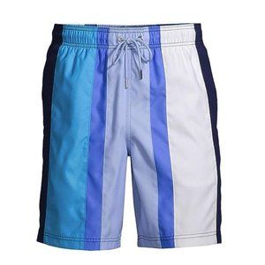 NWT Lands' End Men's Lined 8in Colorblock Volley Swim Trunks Size M $50 FLI150